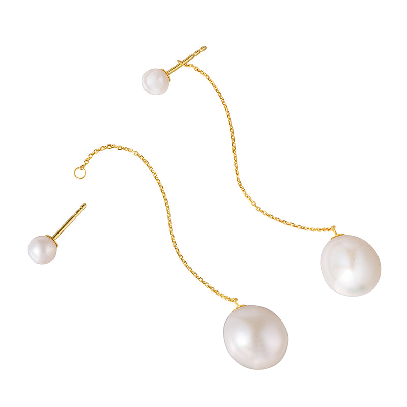 Detachable baroque pearl earrings