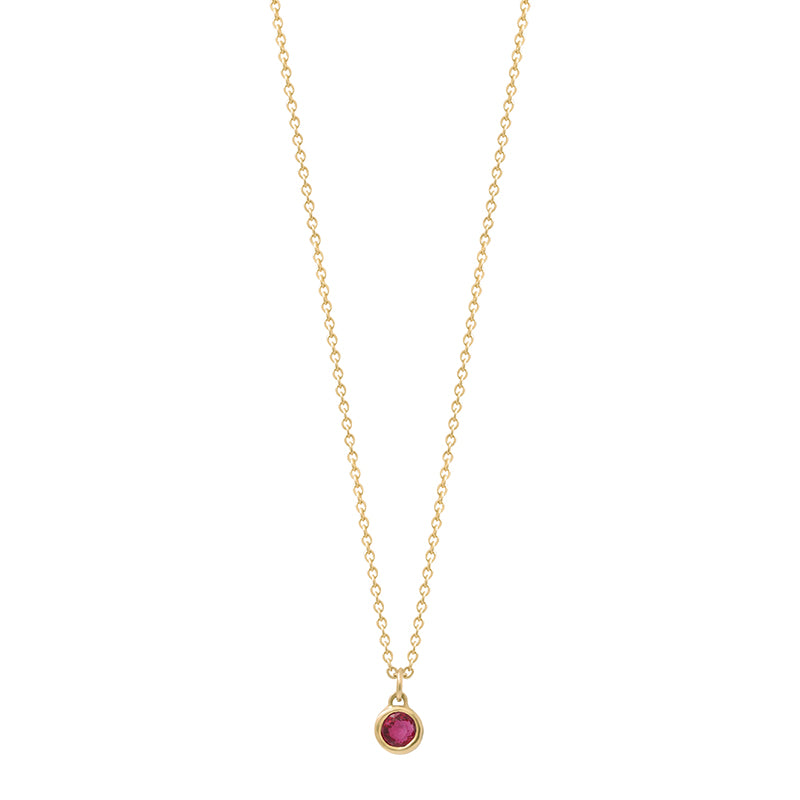 The Bezel Set ruby necklace
