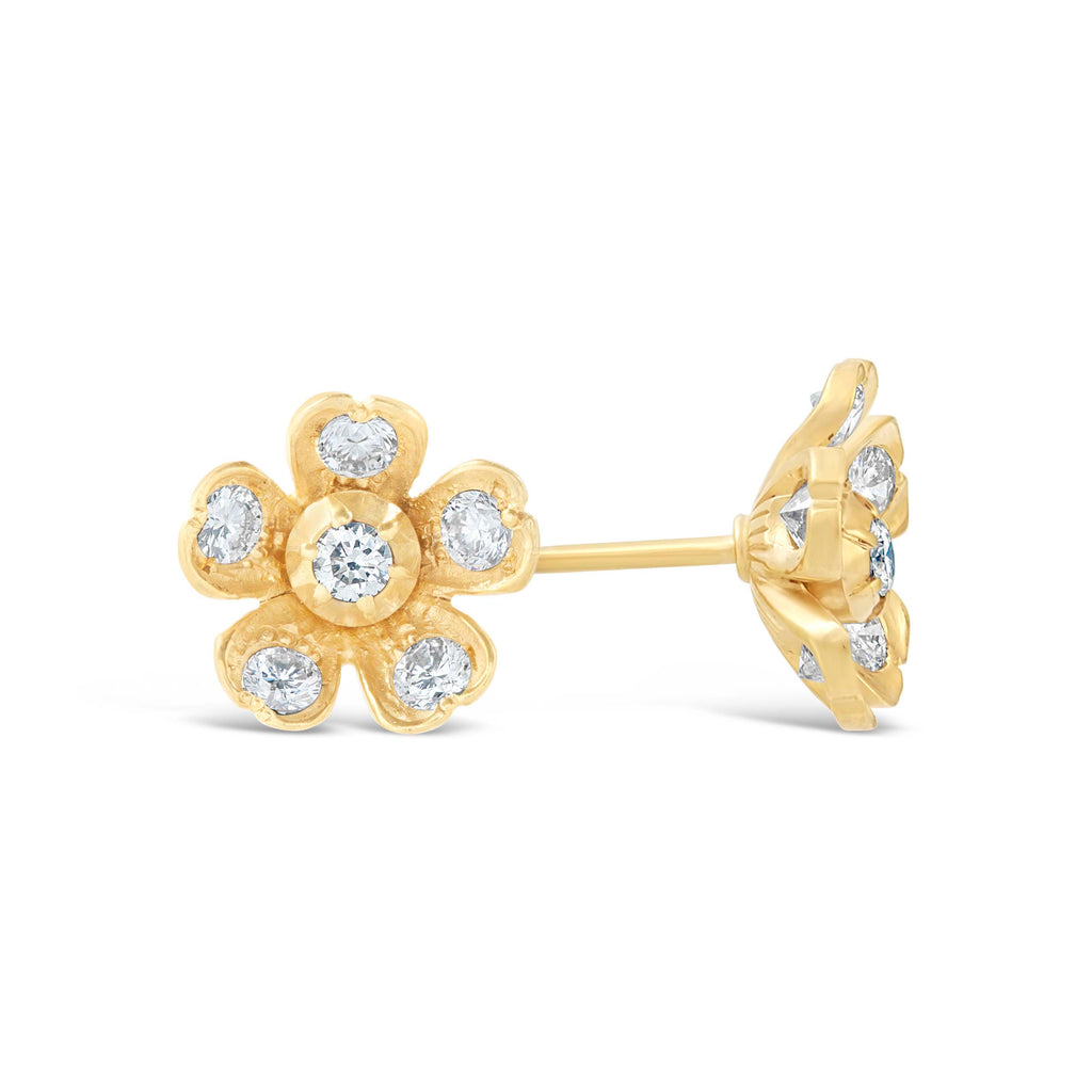 Darling Buds diamond and gold earrings