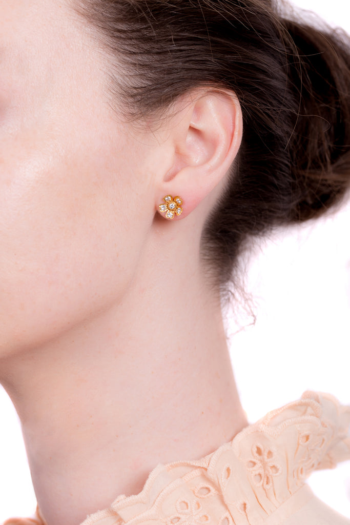 Darling Buds diamond and gold earrings