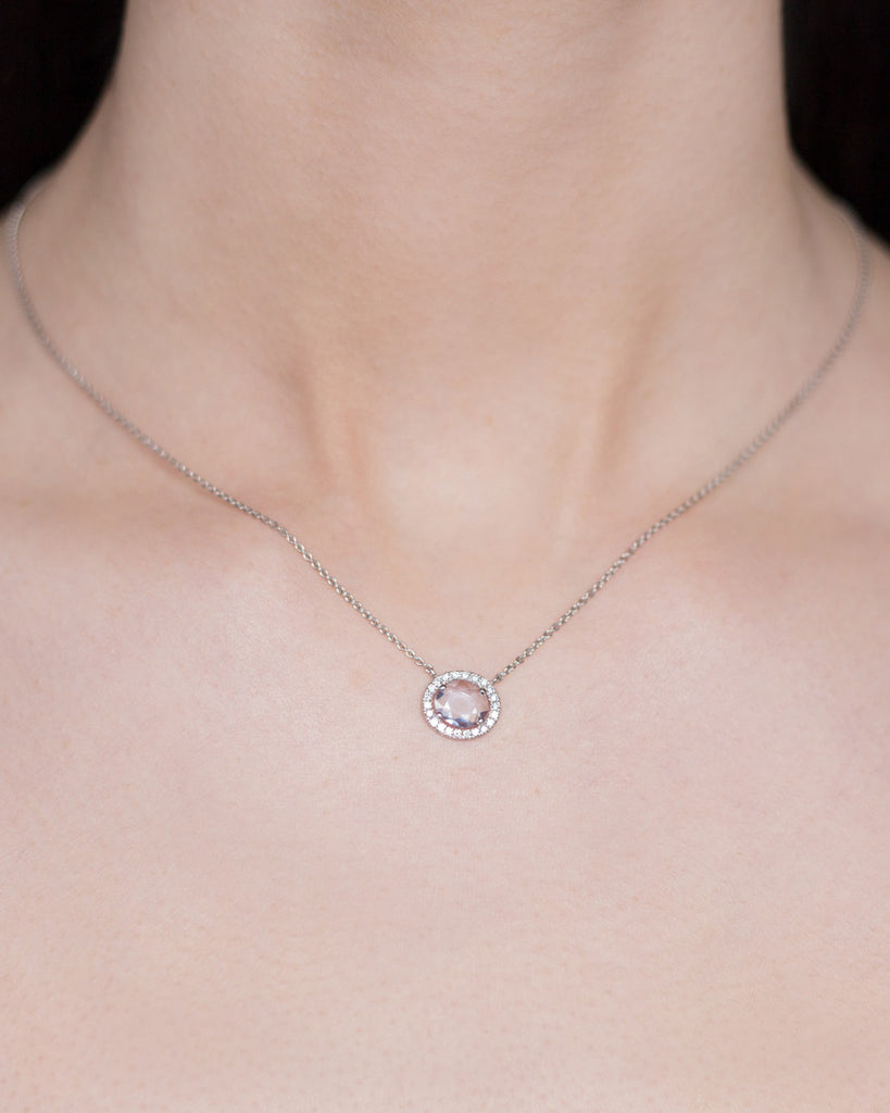 Roses sapphire and diamond pendant