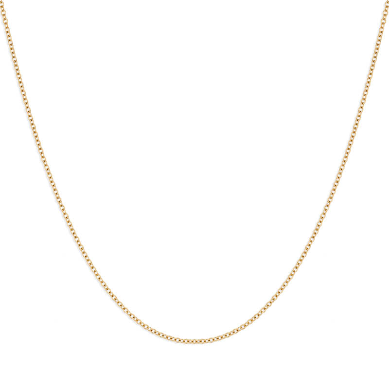 Plain gold trace chain necklace