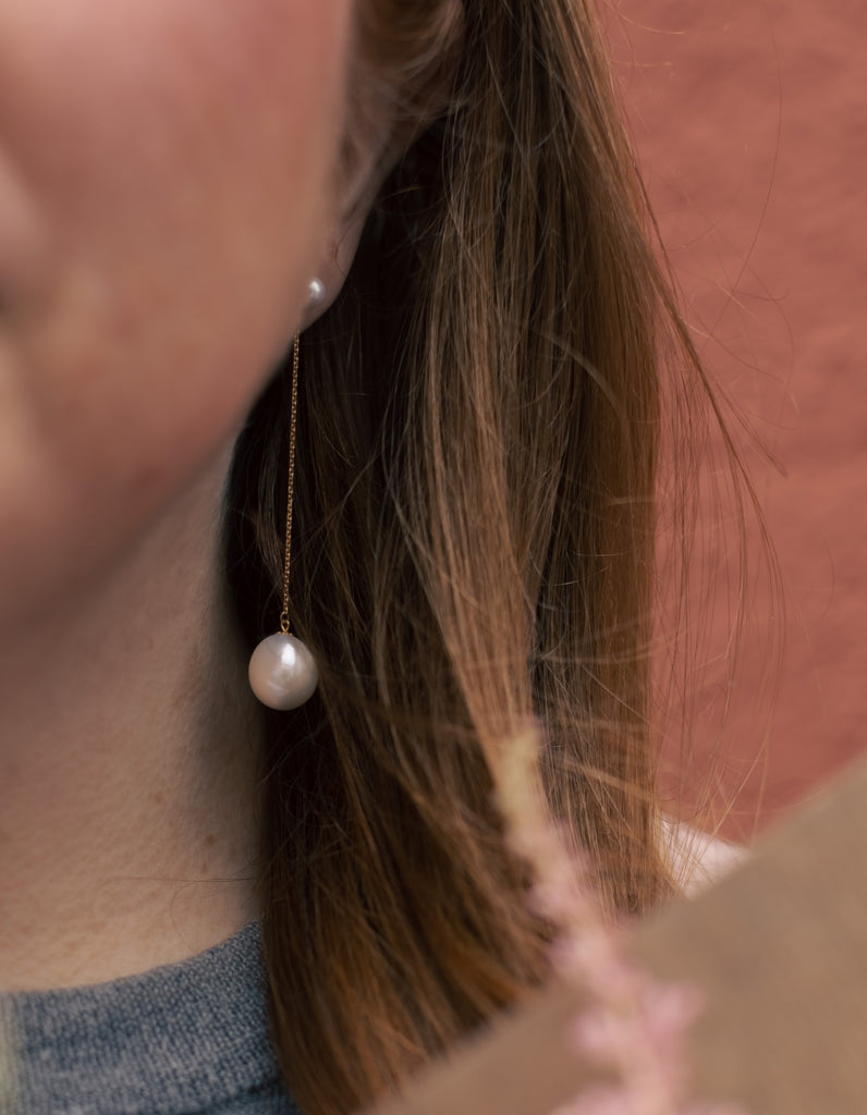 Detachable baroque pearl earrings