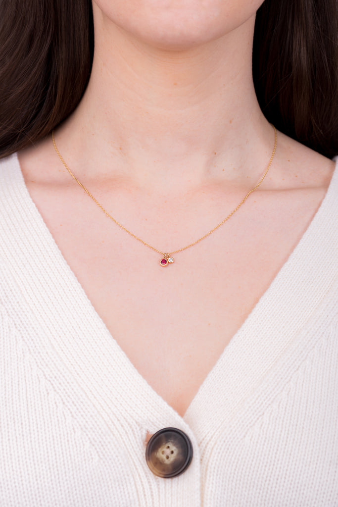 The Bezel Set ruby necklace