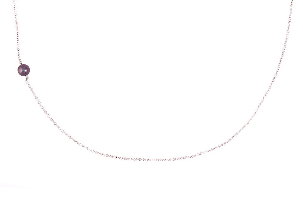 The Interval tiny pearl and silver necklace