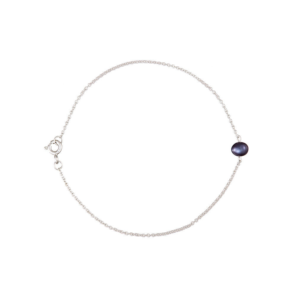 The Interval black pearl and silver bracelet