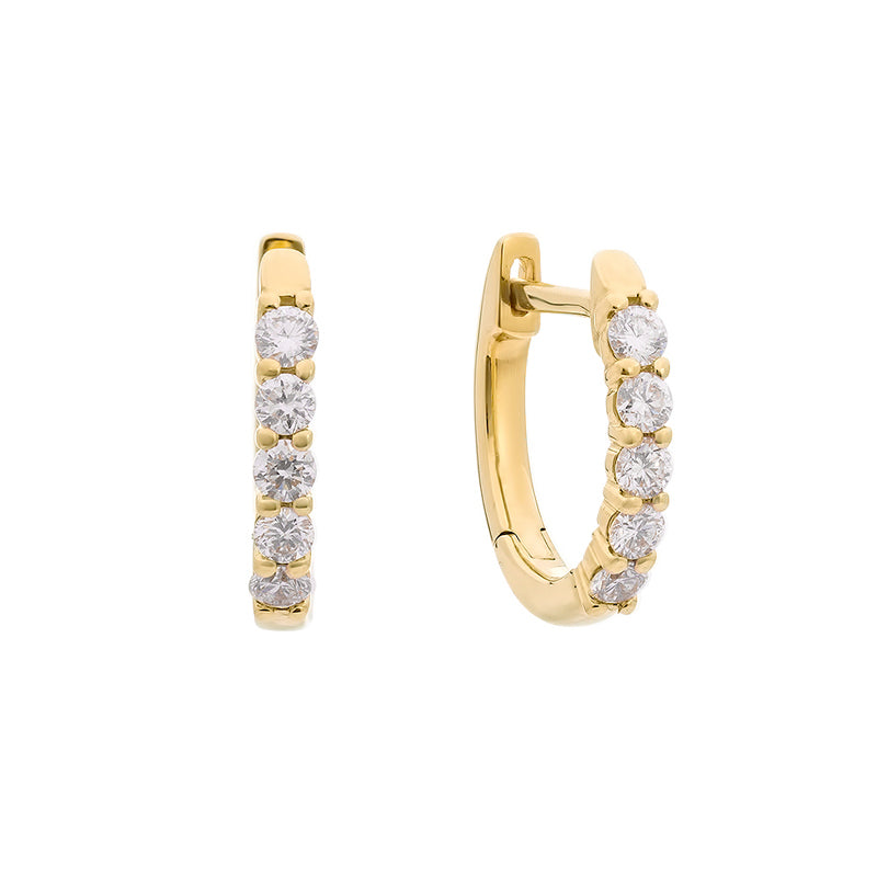 Petite diamond and gold hoops