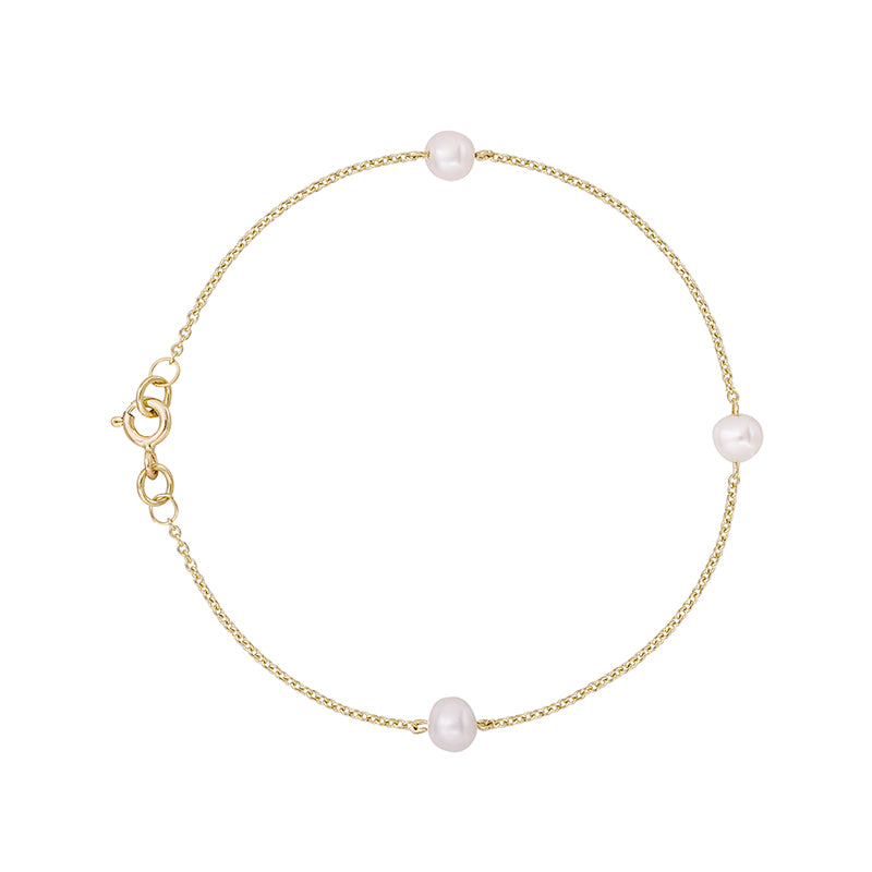 The Interval triple pearl and gold bracelet