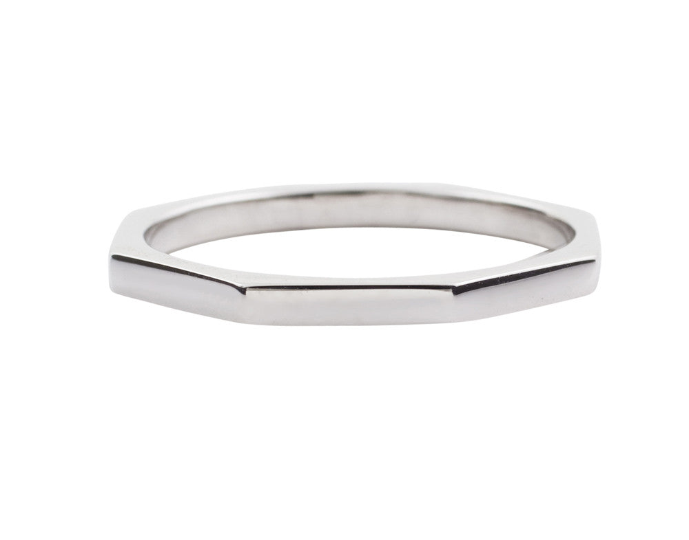 Octagon platinum ring