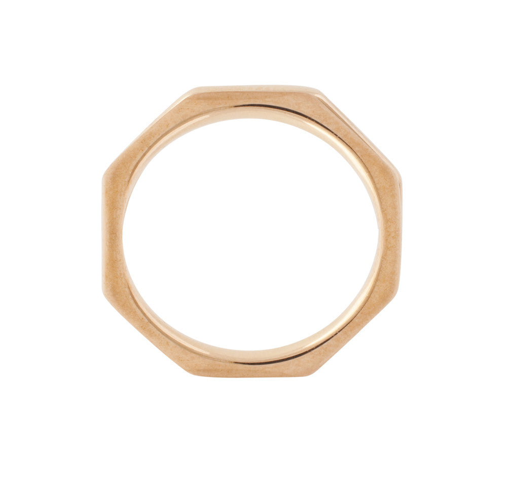 Octagon yellow gold ring