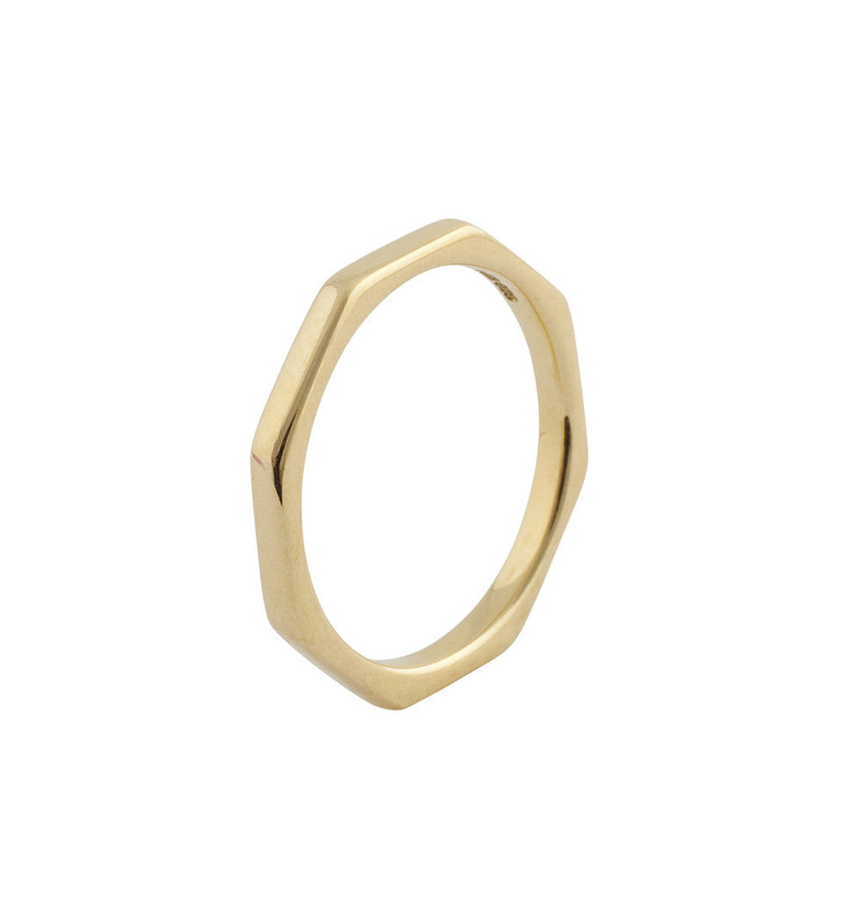 Octagon yellow gold ring