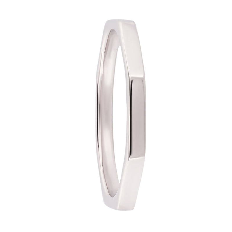 Octagon white gold ring